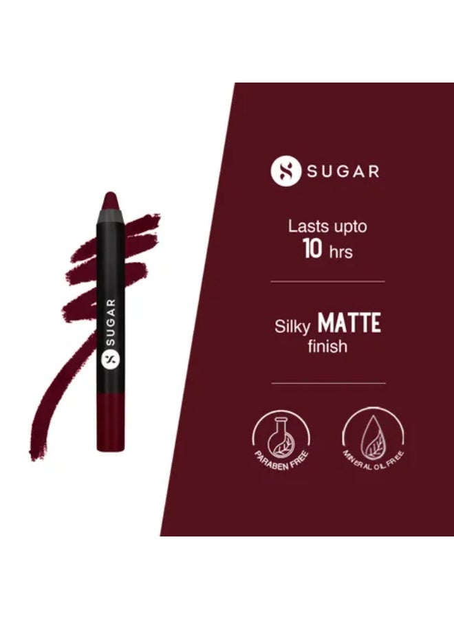 SUGAR Cosmetics Matte as Hell Crayon Lipsticks for Women | Lasts Up To 8+ Hours | Lip Crayon with Sharpener | 2.8gm - 24 Rachel Berry - Image 2